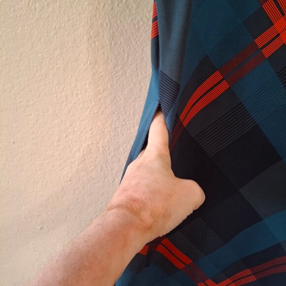 NWOT LuLaRoe Plaid A-Line Dress M Pockets Blue Knee Length - Picture 12 of 15